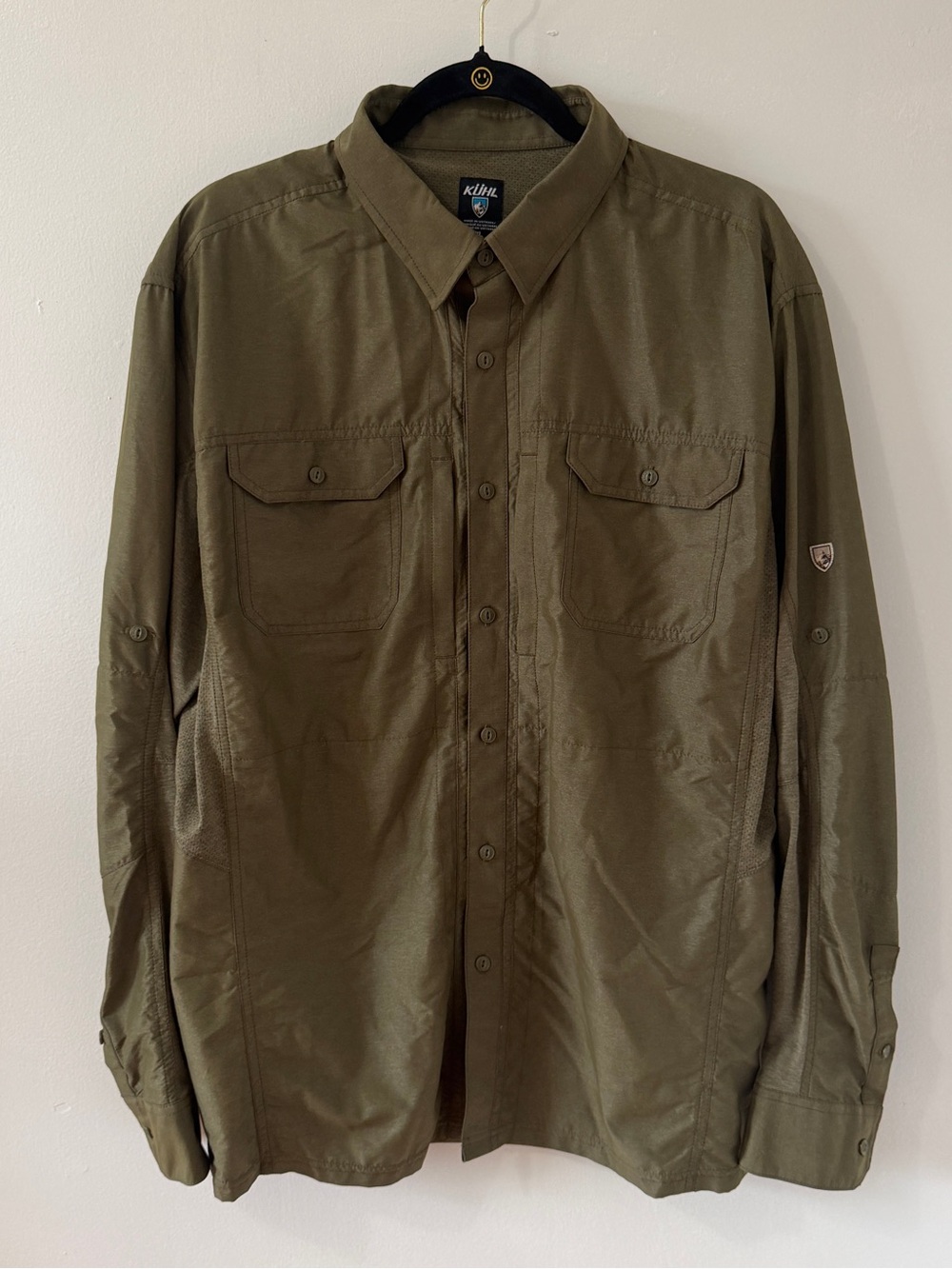 Kuhl Airspeed Shirt Mens XL Green Long Sleeve Button Up Hiking Ventilated
